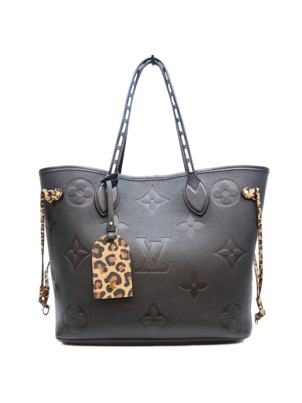 Louis Vuitton Empreinte Black Leopard Wild at Heart Neverfull MM Tote Bag